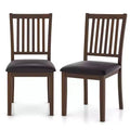 Costway Modern Dining Chair Set of 2/4 with Slanted High Backrest Wear-resistant PVC Leather