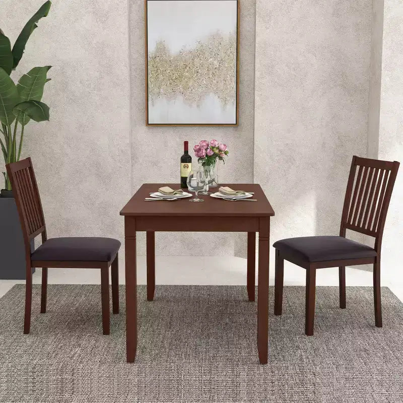 Modern Dining Chair /4 with Slanted High Backrest Wear-resistant PVC Leather