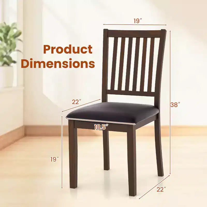 Modern Dining Chair /4 with Slanted High Backrest Wear-resistant PVC Leather