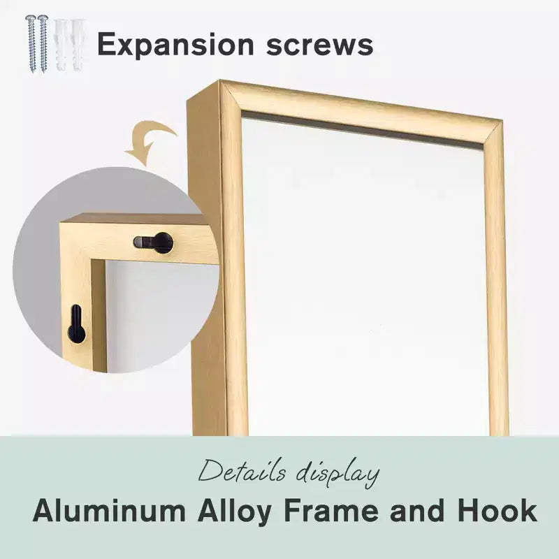 71x34 Aluminum Fine Edge Right Angle Rectangle Full Length Mirror - Without Stand