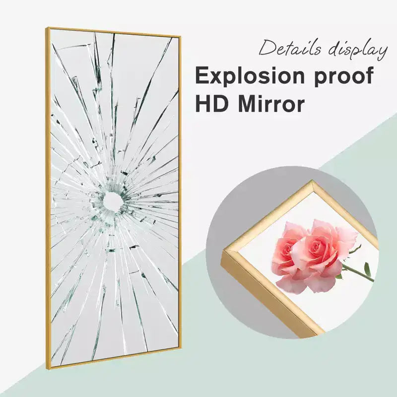 71x34 Aluminum Fine Edge Right Angle Rectangle Full Length Mirror - Without Stand