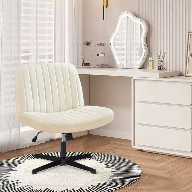 JIONJOY PU Leather Adjustable Height Ergonomic Task Chair with Criss Cross Chair Legged