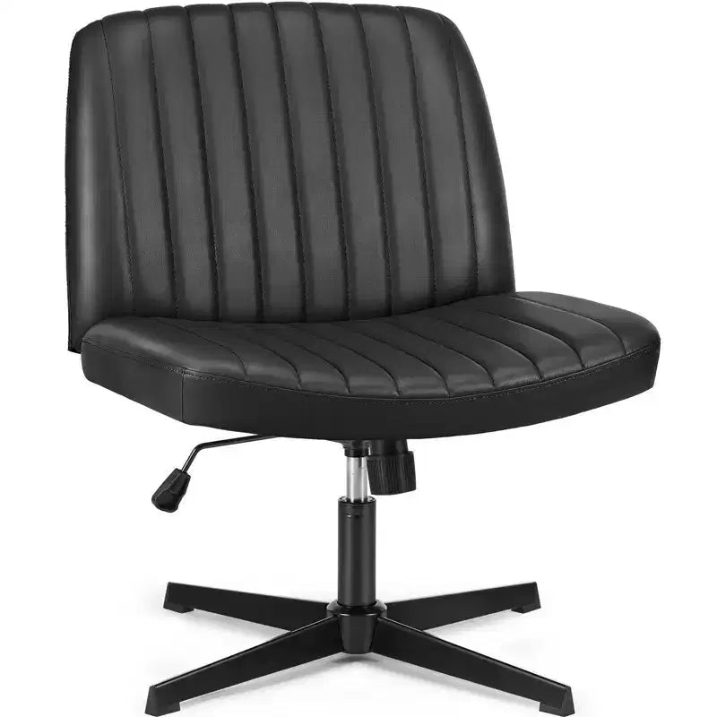 PU Leather Adjustable Height Ergonomic Task Chair with Criss Cross Chair Legged