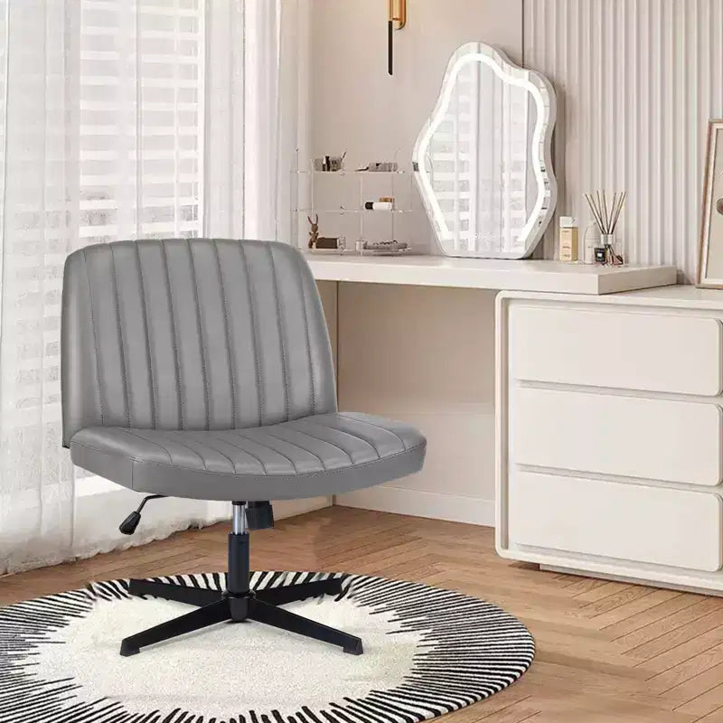 PU Leather Adjustable Height Ergonomic Task Chair with Criss Cross Chair Legged