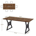 70.8 Inch Dining Table 6-8 Person, Kitchen Table with Heavy Duty Metal Legs, Farmhouse Dining Room table for Kitchen, Living Room