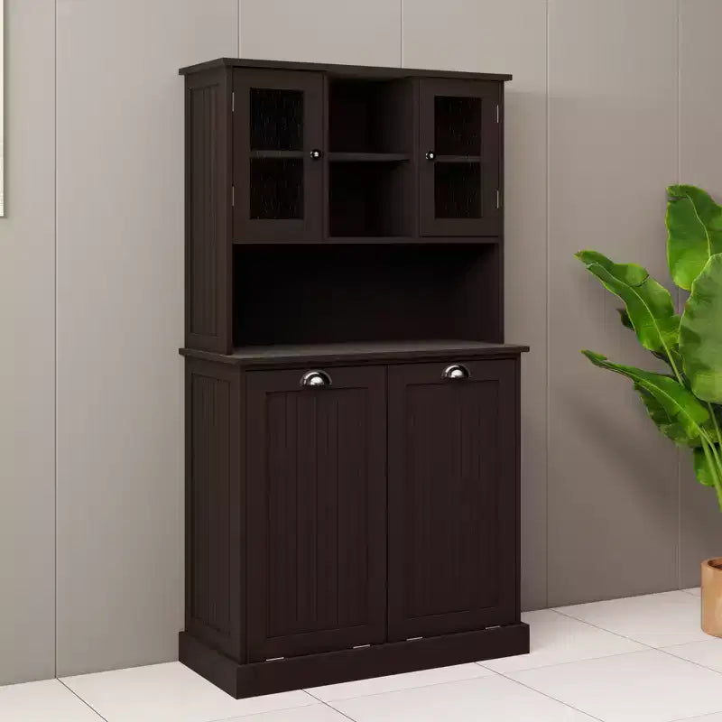 Bathroom Cabinet with Laundry Basket, Tilt Out Laundry Hamper Cabinet, Freestanding Kitchen Pantry Storage Cabinet For Bathroom Living Room