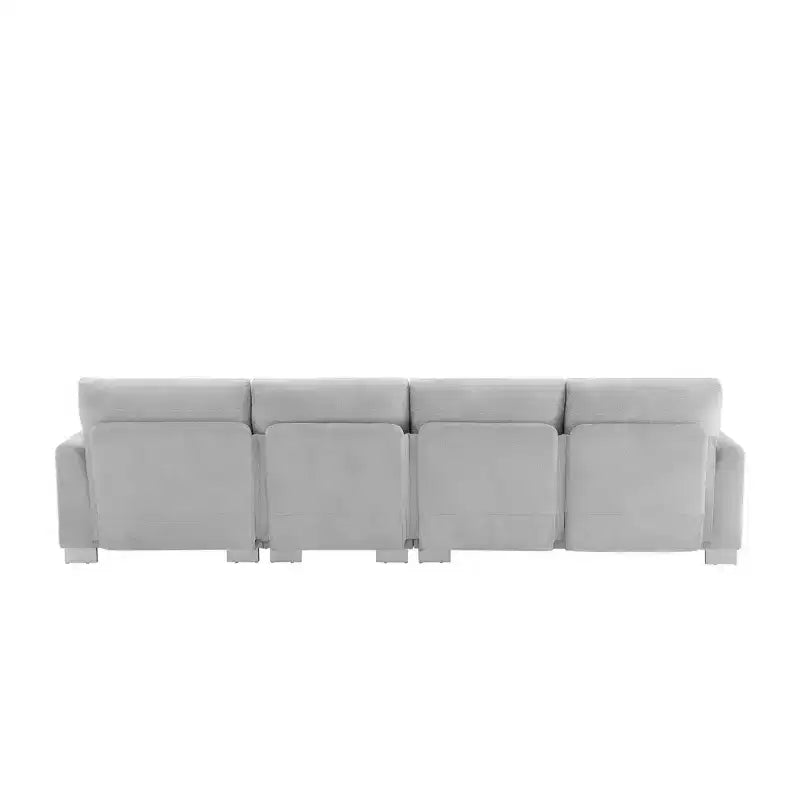 Modern Oversized Sectional Sofa, L-shaped Luxury Couch with Chaise and 2 Pillows