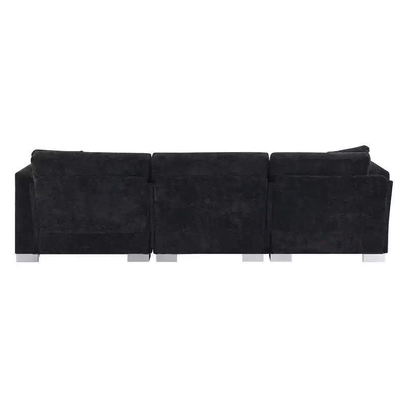 Modern Oversized Sectional Sofa, L-shaped Luxury Couch with Chaise and 2 Pillows