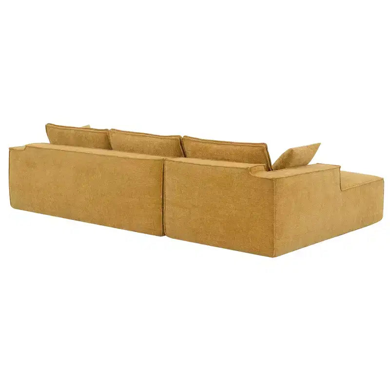 Modern Oversized Sectional Sofa, L-shaped Luxury Couch with Chaise and 2 Pillows
