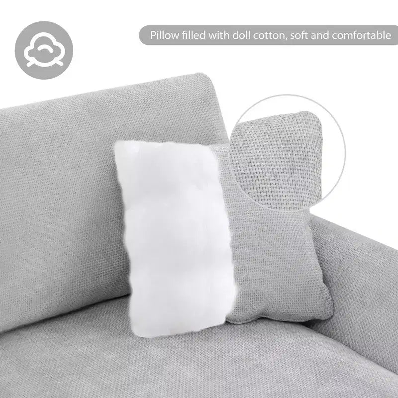 Modern Oversized Sectional Sofa, L-shaped Luxury Couch with Chaise and 2 Pillows