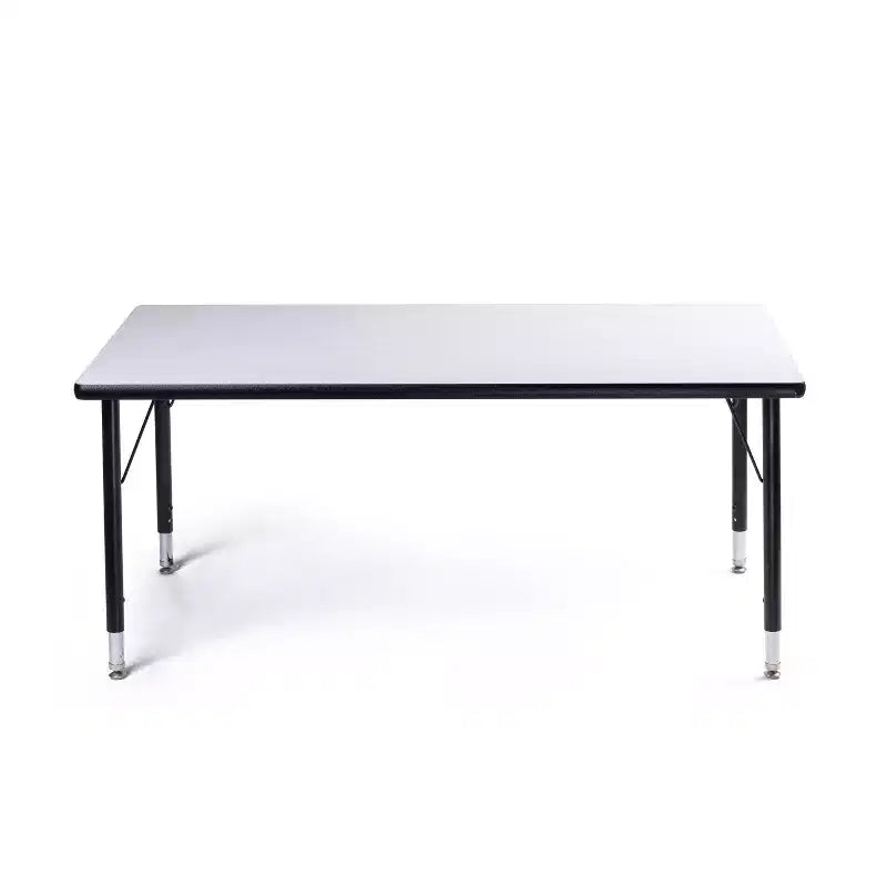 Activity Table & Chair 24x48 Black Sprayed Edge Table with Adjustable Legs and 4 Blue 12 ZUUL Classroom Chairs