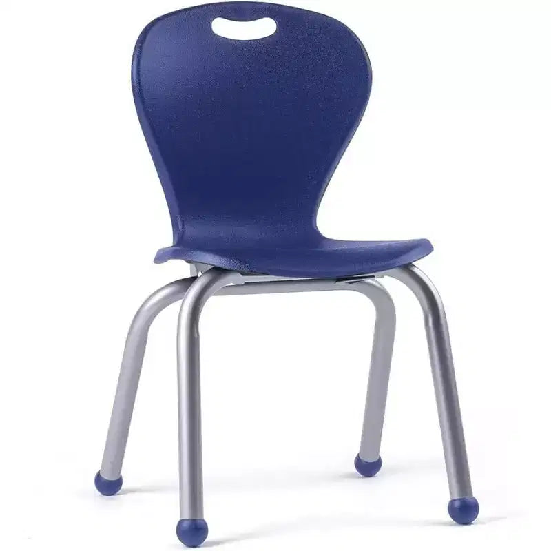 Activity Table & Chair 24x48 Black Sprayed Edge Table with Adjustable Legs and 4 Blue 12 ZUUL Classroom Chairs