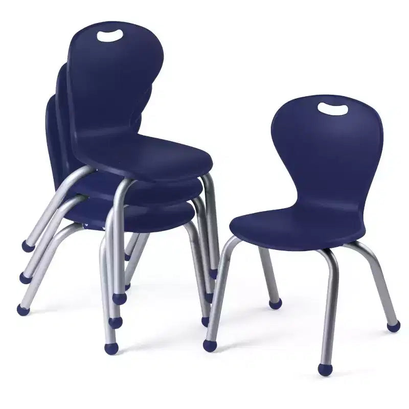 Activity Table & Chair 24x48 Black Sprayed Edge Table with Adjustable Legs and 4 Blue 12 ZUUL Classroom Chairs