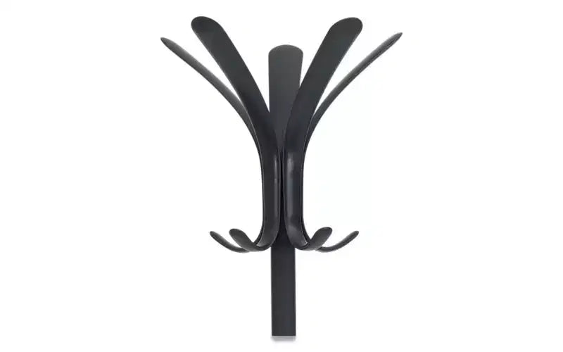 Coat Stand, Stand Alone Rack, Ten Knobs, Steel/Plastic, 19.75w x 19.75d x 68.9h, Black
