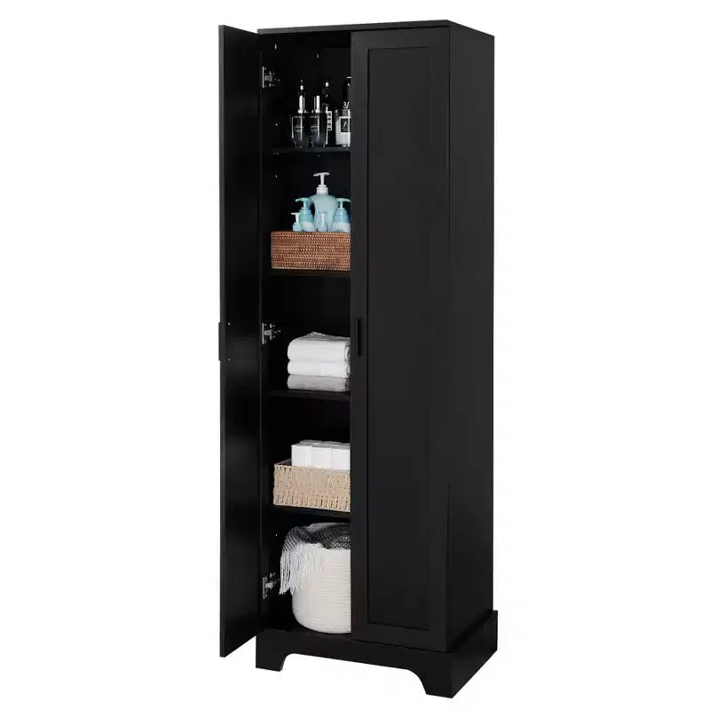 Double Door Bathroom Storage Cabinet with Adjustable Shelf, Verticle Cabinet
