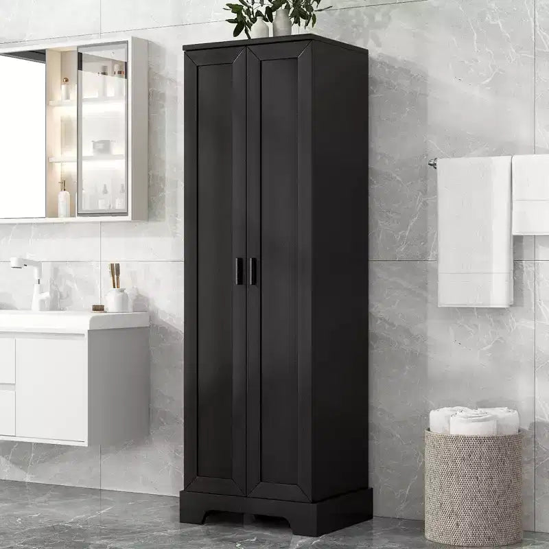 Double Door Bathroom Storage Cabinet with Adjustable Shelf, Verticle Cabinet