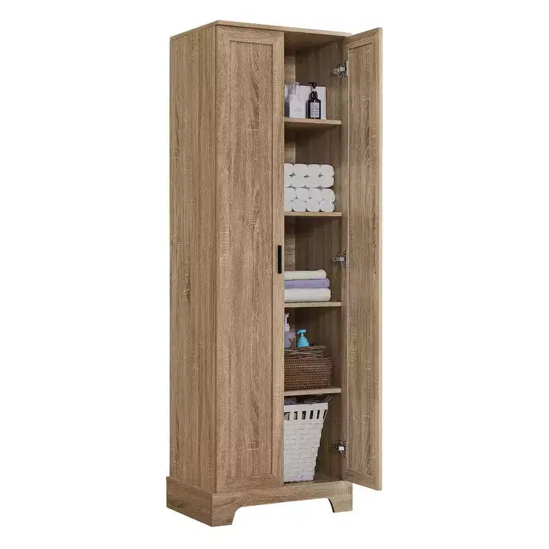 Double Door Bathroom Storage Cabinet with Adjustable Shelf, Verticle Cabinet