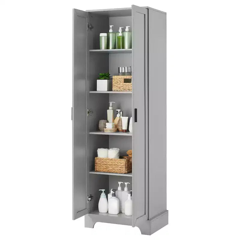 Double Door Bathroom Storage Cabinet with Adjustable Shelf, Verticle Cabinet