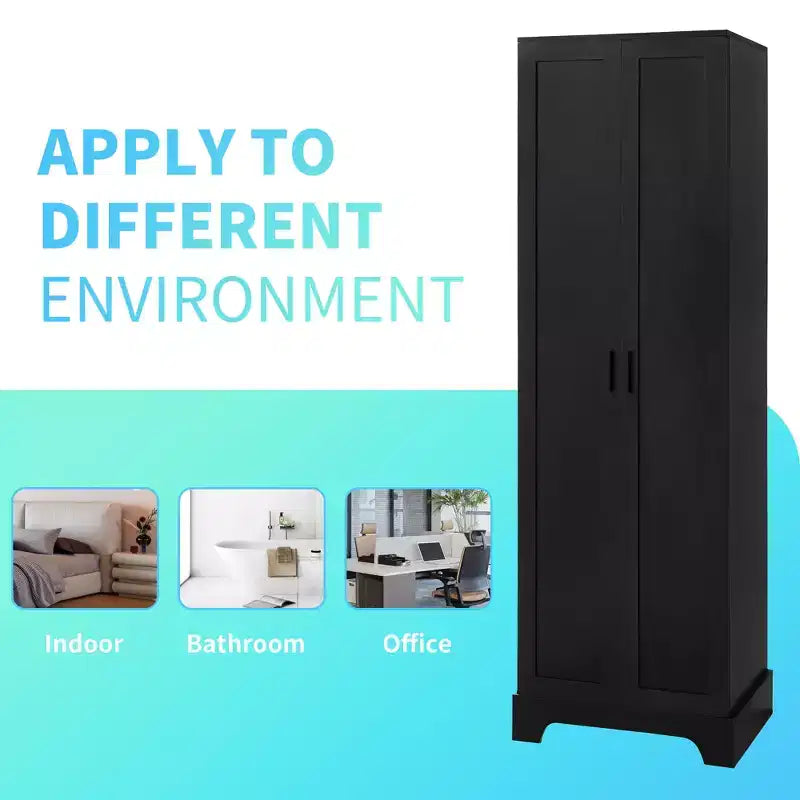 Double Door Bathroom Storage Cabinet with Adjustable Shelf, Verticle Cabinet