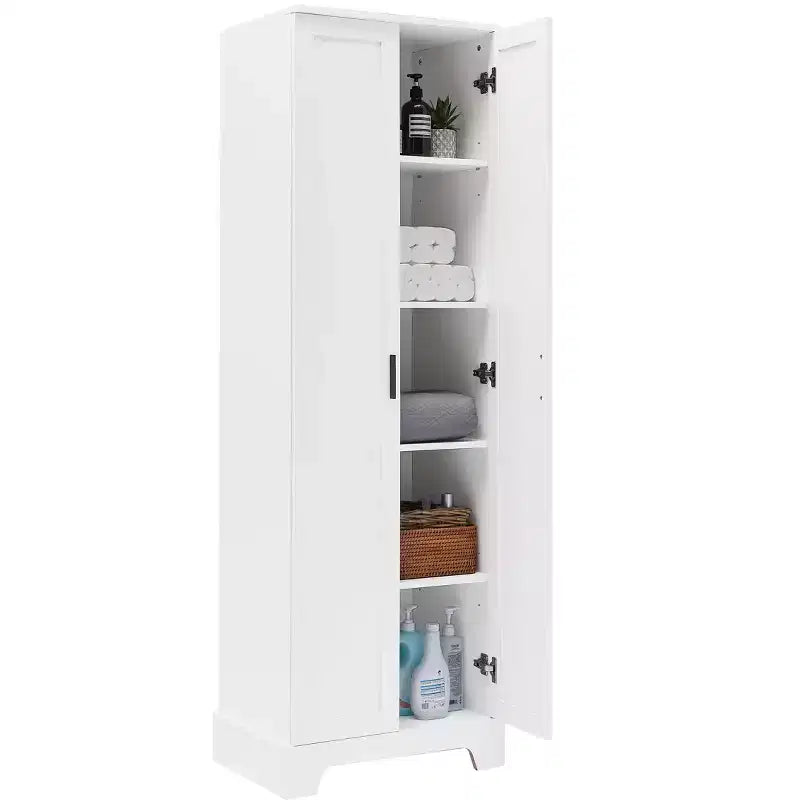 Double Door Bathroom Storage Cabinet with Adjustable Shelf, Verticle Cabinet