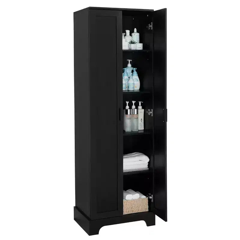 Double Door Bathroom Storage Cabinet with Adjustable Shelf, Verticle Cabinet