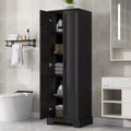 Whisen Double Door Bathroom Storage Cabinet with Adjustable Shelf, Verticle Cabinet