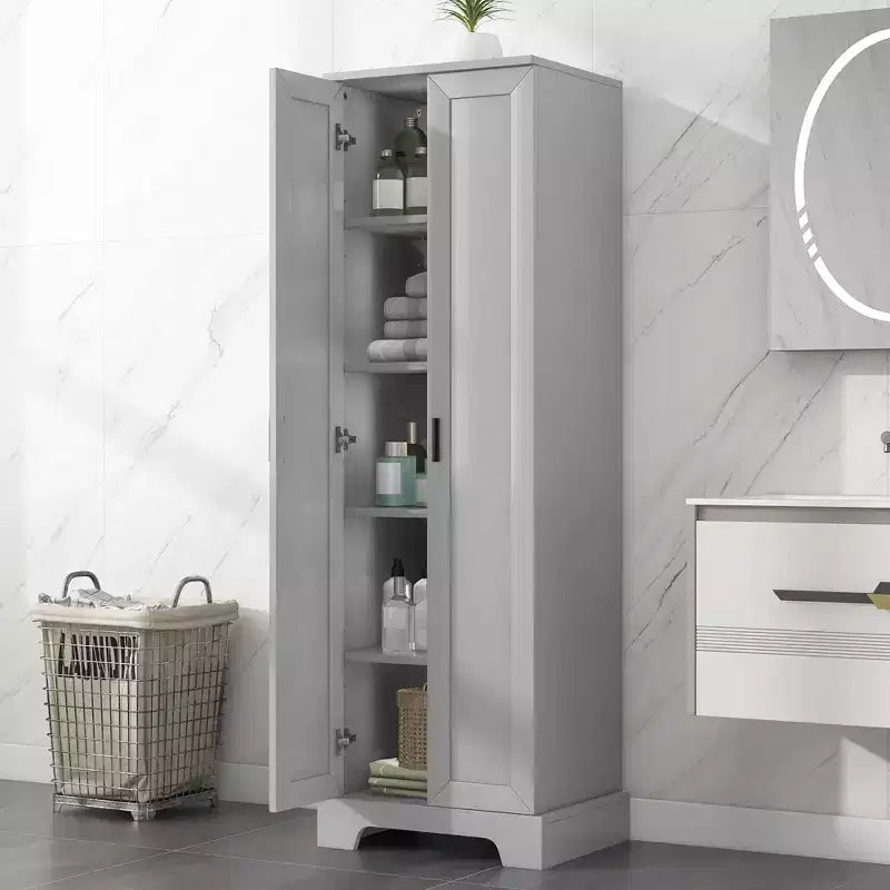 Double Door Bathroom Storage Cabinet with Adjustable Shelf, Verticle Cabinet