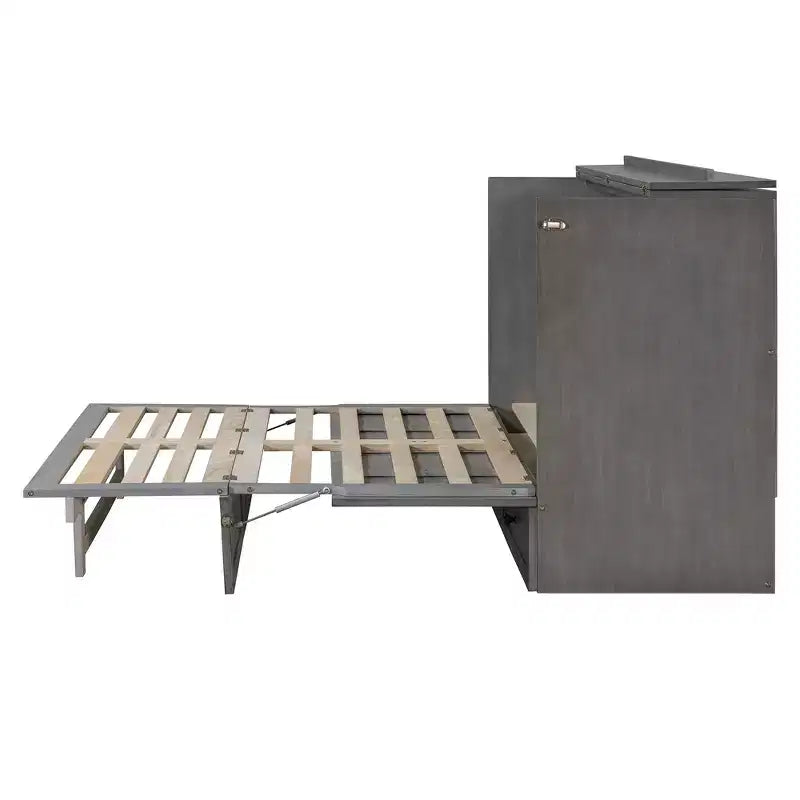 Full/Queen Size Murphy Bed with Large Drawers & USB Ports
