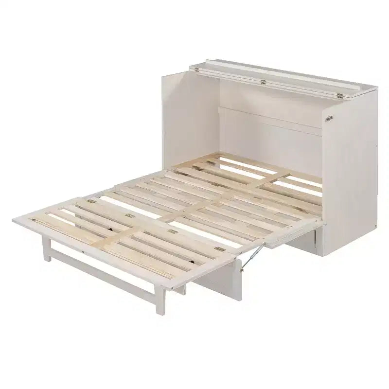 Full/Queen Size Murphy Bed with Large Drawers & USB Ports