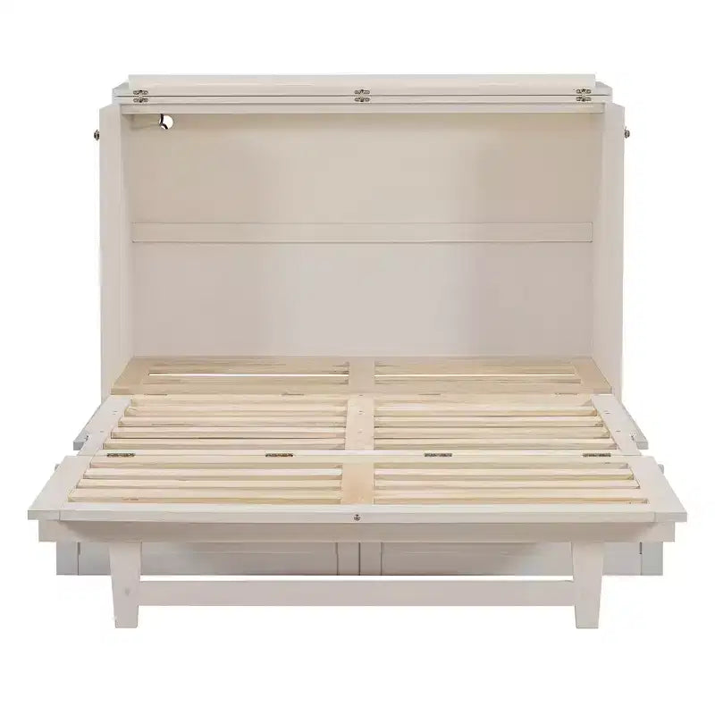 Full/Queen Size Murphy Bed with Large Drawers & USB Ports