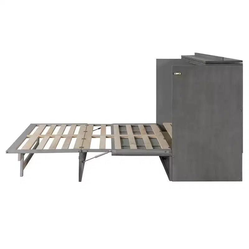 Full/Queen Size Murphy Bed with Large Drawers & USB Ports