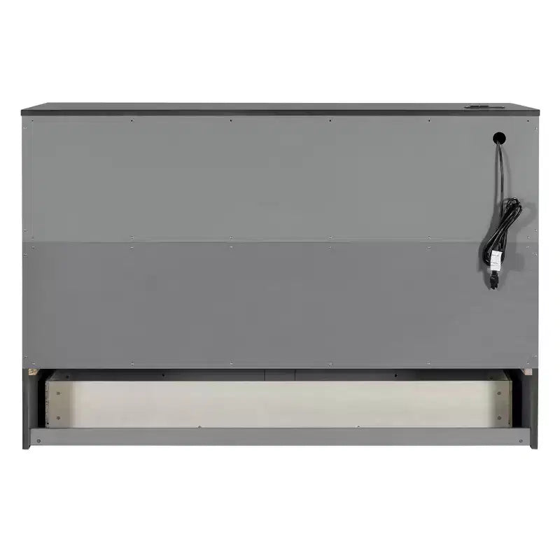 Full/Queen Size Murphy Bed with Large Drawers & USB Ports