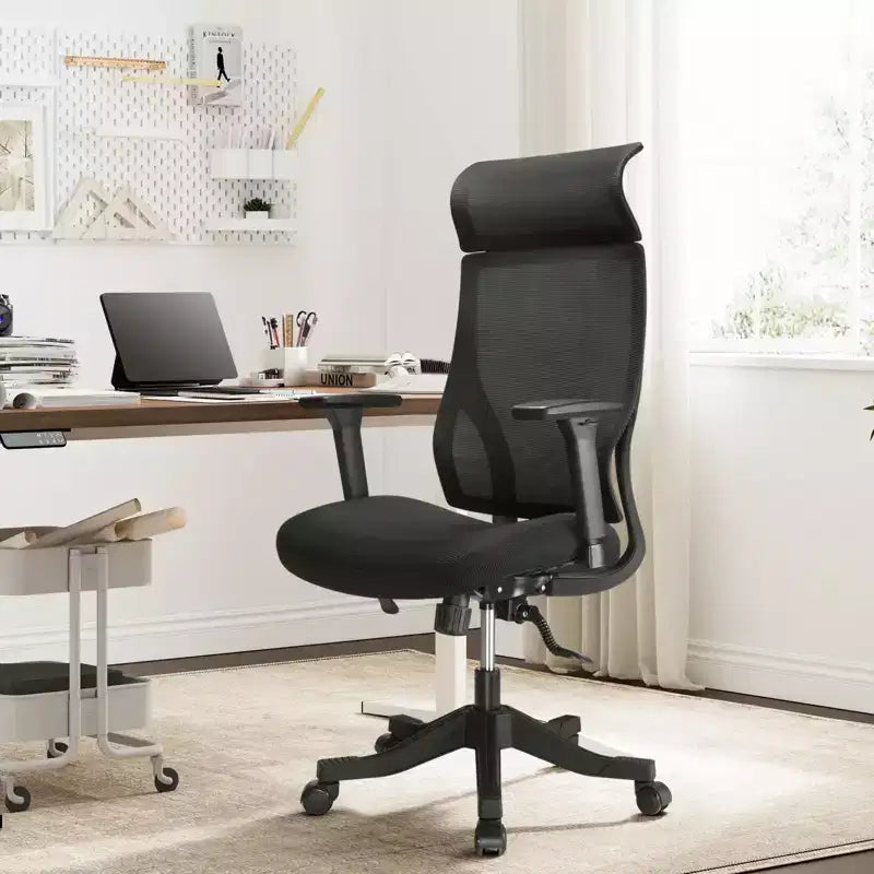 Ergonomic Mesh Office Chair BIFMA Certified with 3.5 Inch Cushion Adjustable Lumbar Support Flip-Up Arms 330 lb Capacity Desk Chair