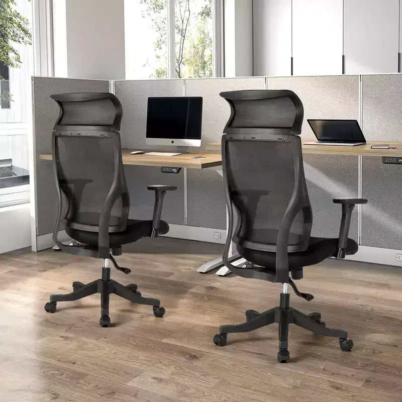 Ergonomic Mesh Office Chair BIFMA Certified with 3.5 Inch Cushion Adjustable Lumbar Support Flip-Up Arms 330 lb Capacity Desk Chair