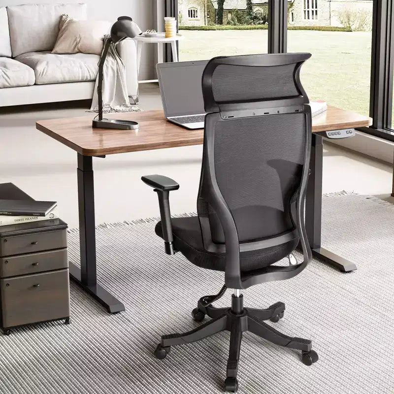 Ergonomic Mesh Office Chair BIFMA Certified with 3.5 Inch Cushion Adjustable Lumbar Support Flip-Up Arms 330 lb Capacity Desk Chair
