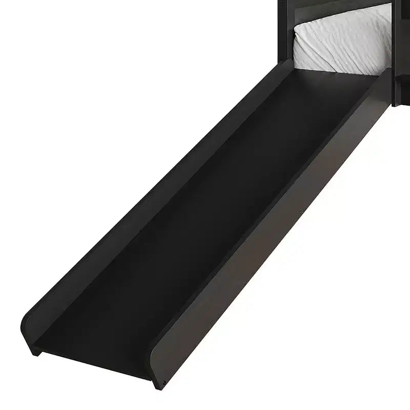 Twin Size Wooden Loft Bed with Safety Guardrails and Ladder – Space-Saving Kids Bed Frame for Bedroom