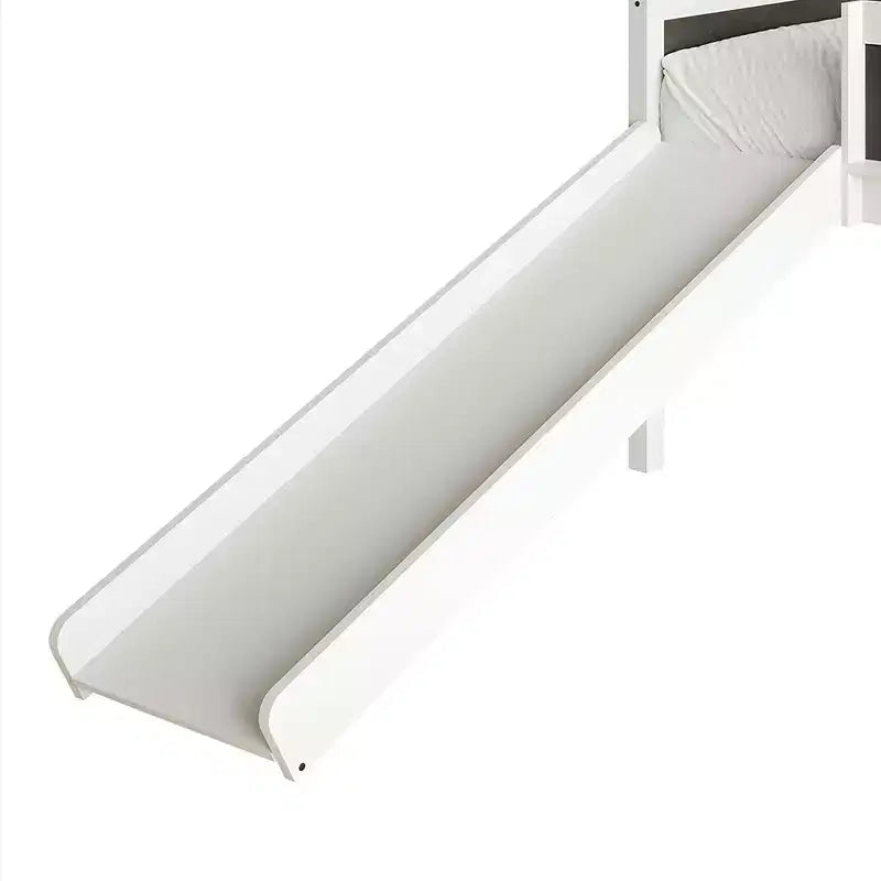 Twin Size Wooden Loft Bed with Safety Guardrails and Ladder – Space-Saving Kids Bed Frame for Bedroom