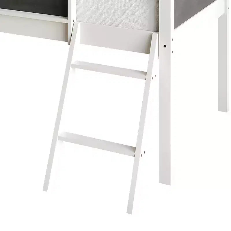Twin Size Wooden Loft Bed with Safety Guardrails and Ladder – Space-Saving Kids Bed Frame for Bedroom