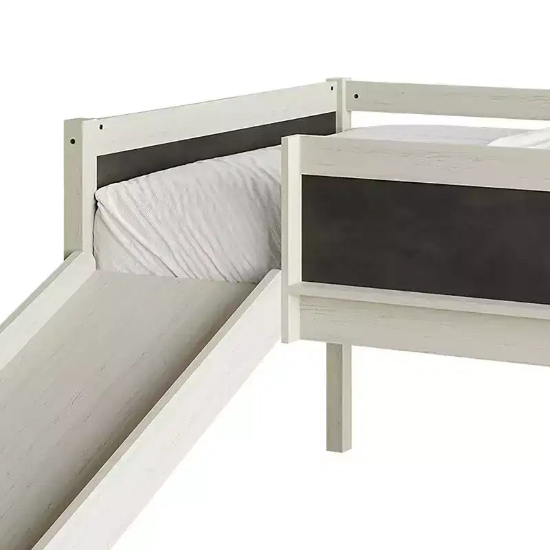 Twin Size Wooden Loft Bed with Safety Guardrails and Ladder – Space-Saving Kids Bed Frame for Bedroom