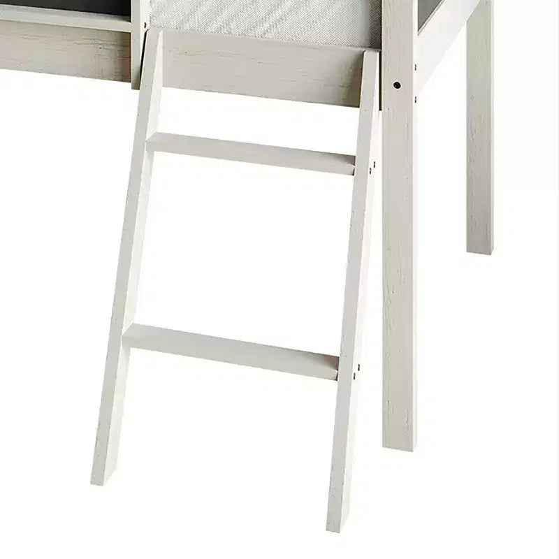 Twin Size Wooden Loft Bed with Safety Guardrails and Ladder – Space-Saving Kids Bed Frame for Bedroom