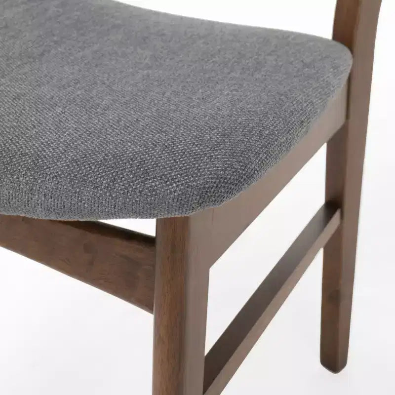 Mid Century Modern Fabric Upholstered Wood Dining Chair Set – Stylish Kitchen Chairs with Solid Wood Legs