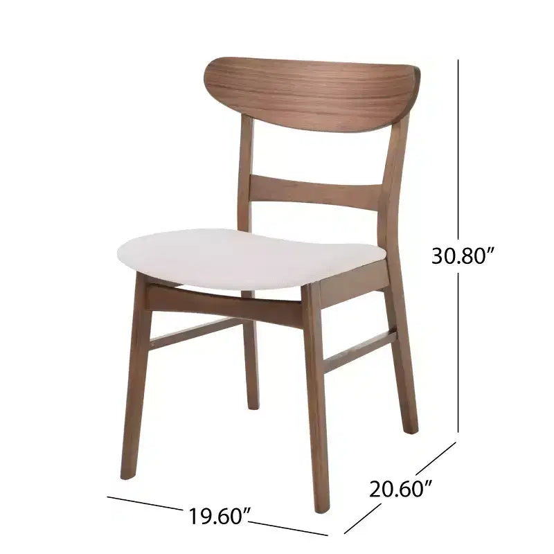 Mid Century Modern Fabric Upholstered Wood Dining Chair Set – Stylish Kitchen Chairs with Solid Wood Legs