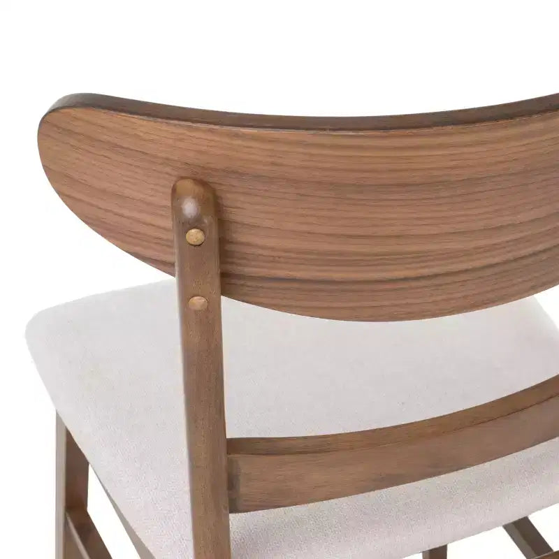 Mid Century Modern Fabric Upholstered Wood Dining Chair Set – Stylish Kitchen Chairs with Solid Wood Legs