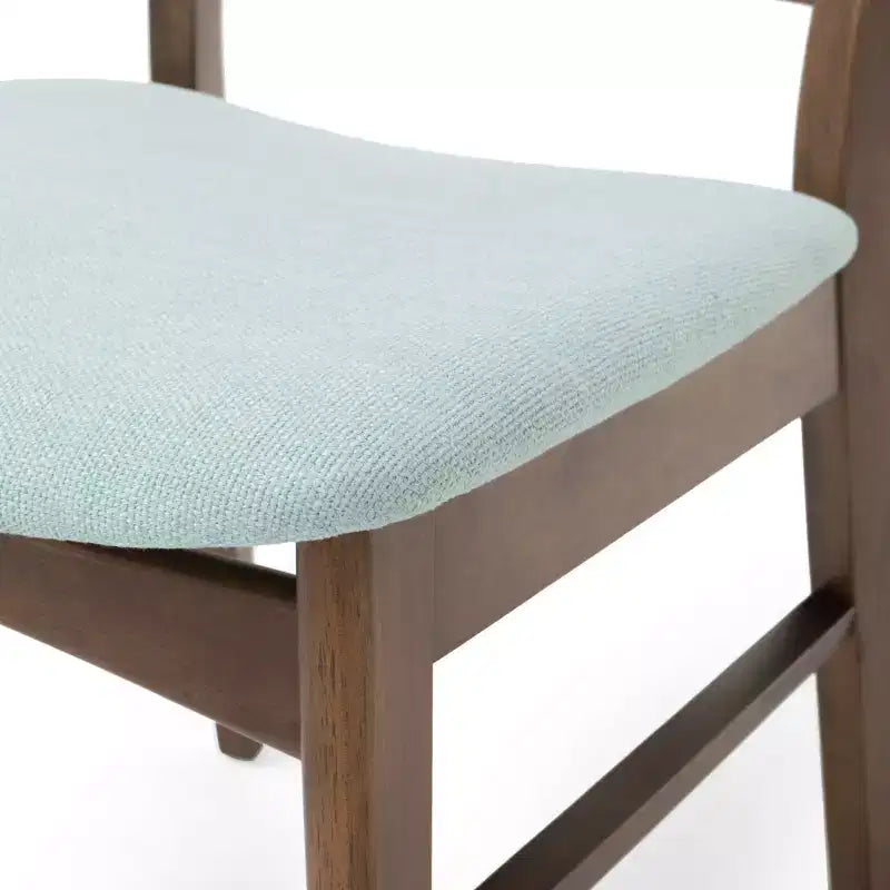 Mid Century Modern Fabric Upholstered Wood Dining Chair Set – Stylish Kitchen Chairs with Solid Wood Legs