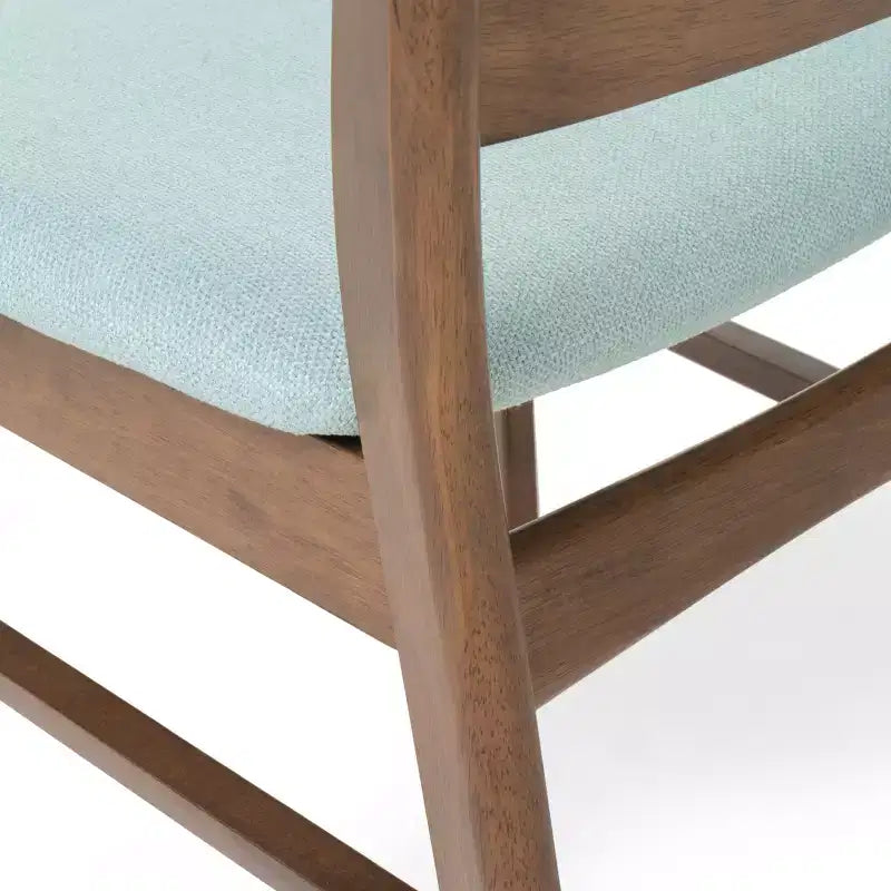 Mid Century Modern Fabric Upholstered Wood Dining Chair Set – Stylish Kitchen Chairs with Solid Wood Legs