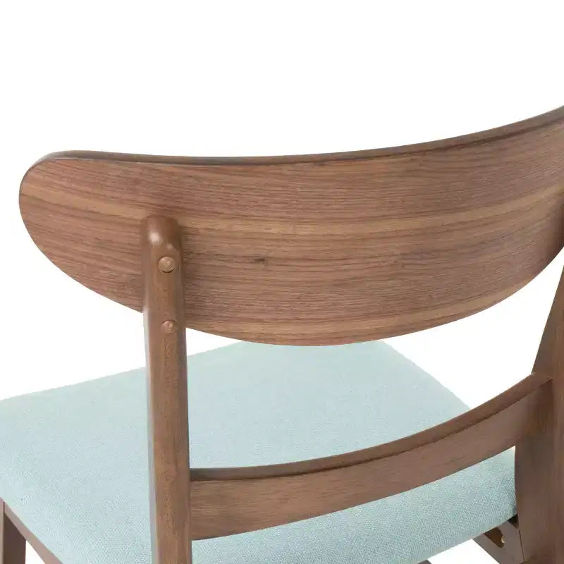 Mid Century Modern Fabric Upholstered Wood Dining Chair Set – Stylish Kitchen Chairs with Solid Wood Legs