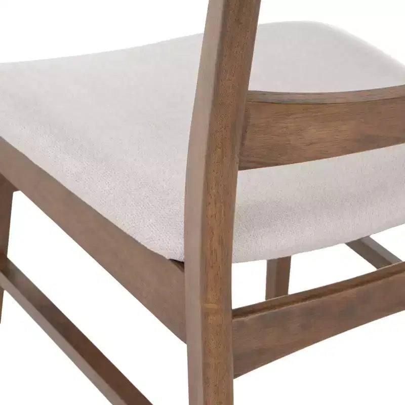 Mid Century Modern Fabric Upholstered Wood Dining Chair Set – Stylish Kitchen Chairs with Solid Wood Legs