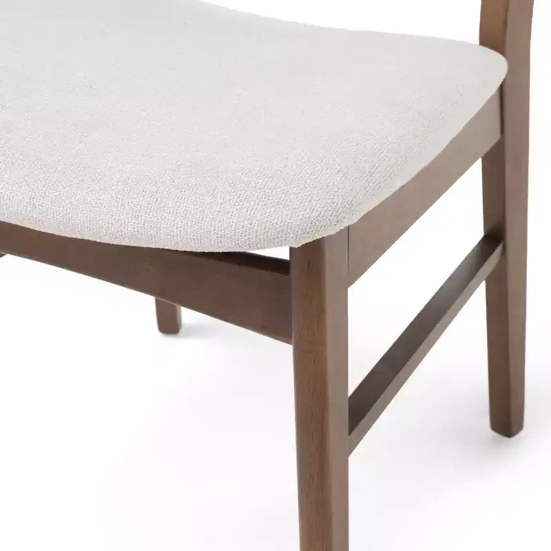 Mid Century Modern Fabric Upholstered Wood Dining Chair Set – Stylish Kitchen Chairs with Solid Wood Legs