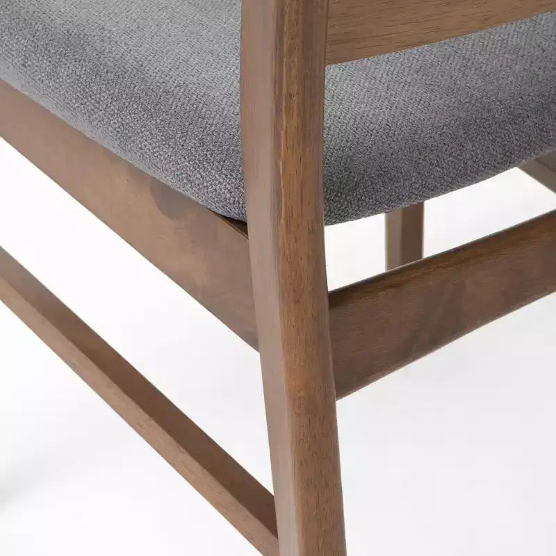 Mid Century Modern Fabric Upholstered Wood Dining Chair Set – Stylish Kitchen Chairs with Solid Wood Legs