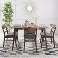 Christopher Knight Home Bryner Mid Century Modern Fabric Upholstered Wood 5 Piece Dining Set